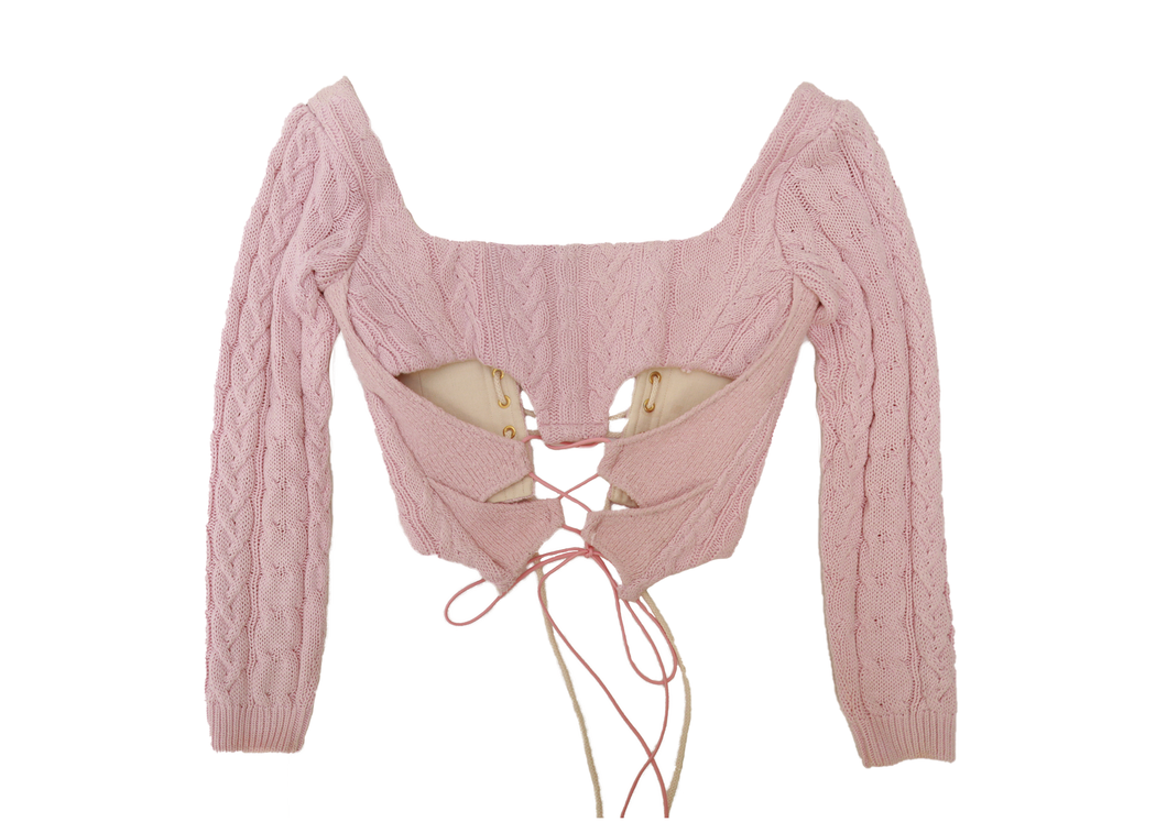 Butterfly Cutout Sweater Pink