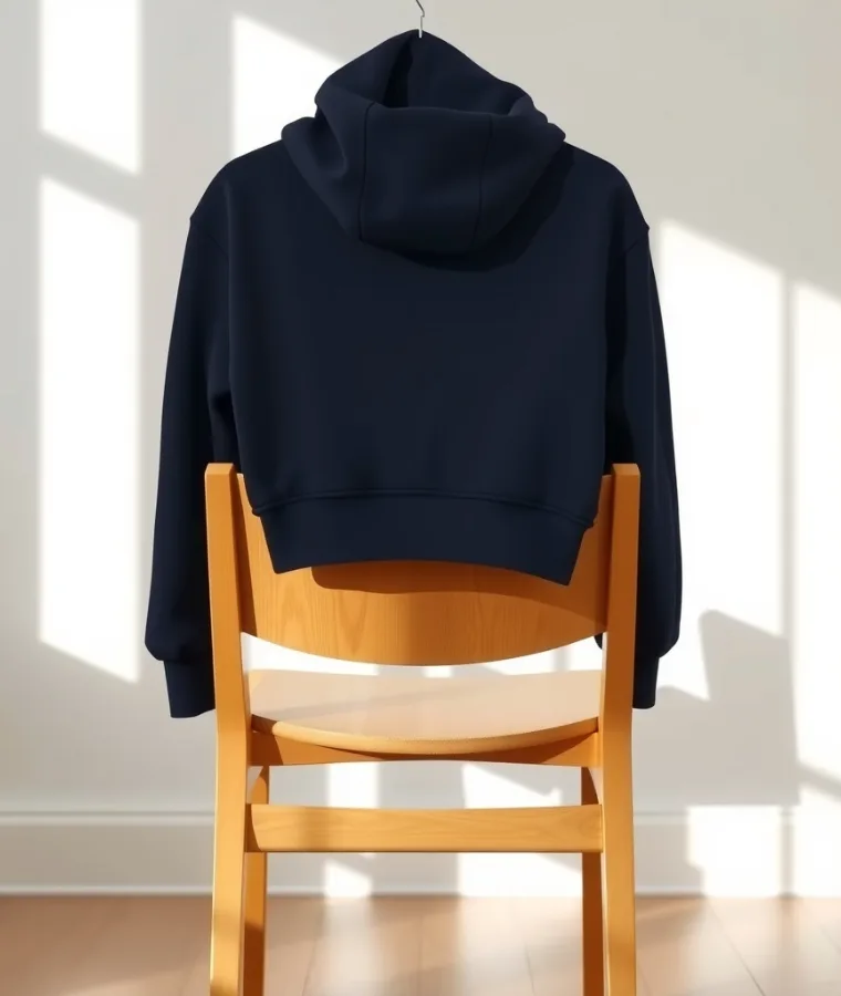 Navy Crop Zip Up Hoodie